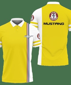 3D Printed Ford Mustang Pvt-Va Polo Shirt Ver 2 (Yellow)