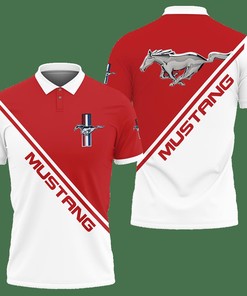 3D Printed Ford Mustang Tnt-Ht Polo Shirt Ver 1 (Red)