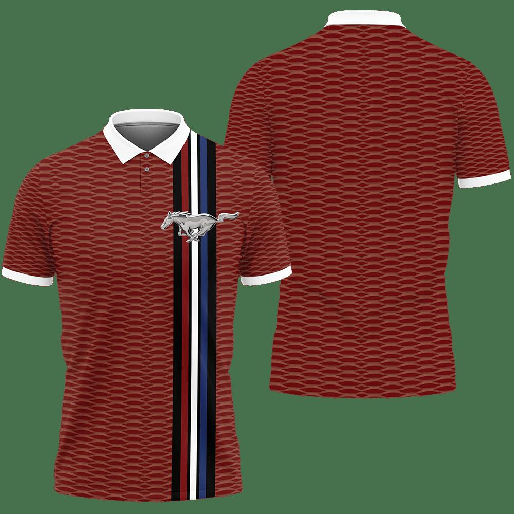 3D Printed Ford Mustang Tnt-Nh Polo Shirt Ver 2 (Red)