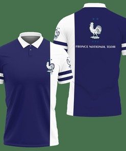 3D Printed France National Football Team Tnt-Va Polo Shirt Ver 1 (Blue)