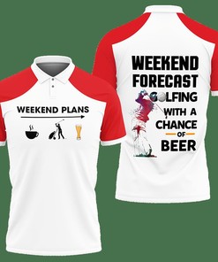 3D Printed Golf Weekend Vth-Va Polo Shirt Ver 1 (Red)