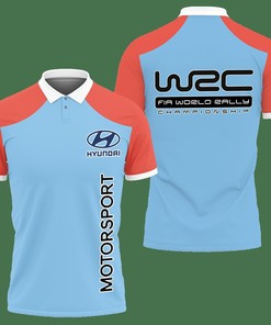 3D Printed HYUNDAI N TCR TNT-HT Polo Shirt Ver 1 (Light Blue)