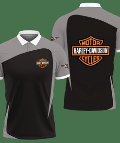 3D Printed Harley Davidson AN-NH Polo Shirt Ver 1 (Grey)