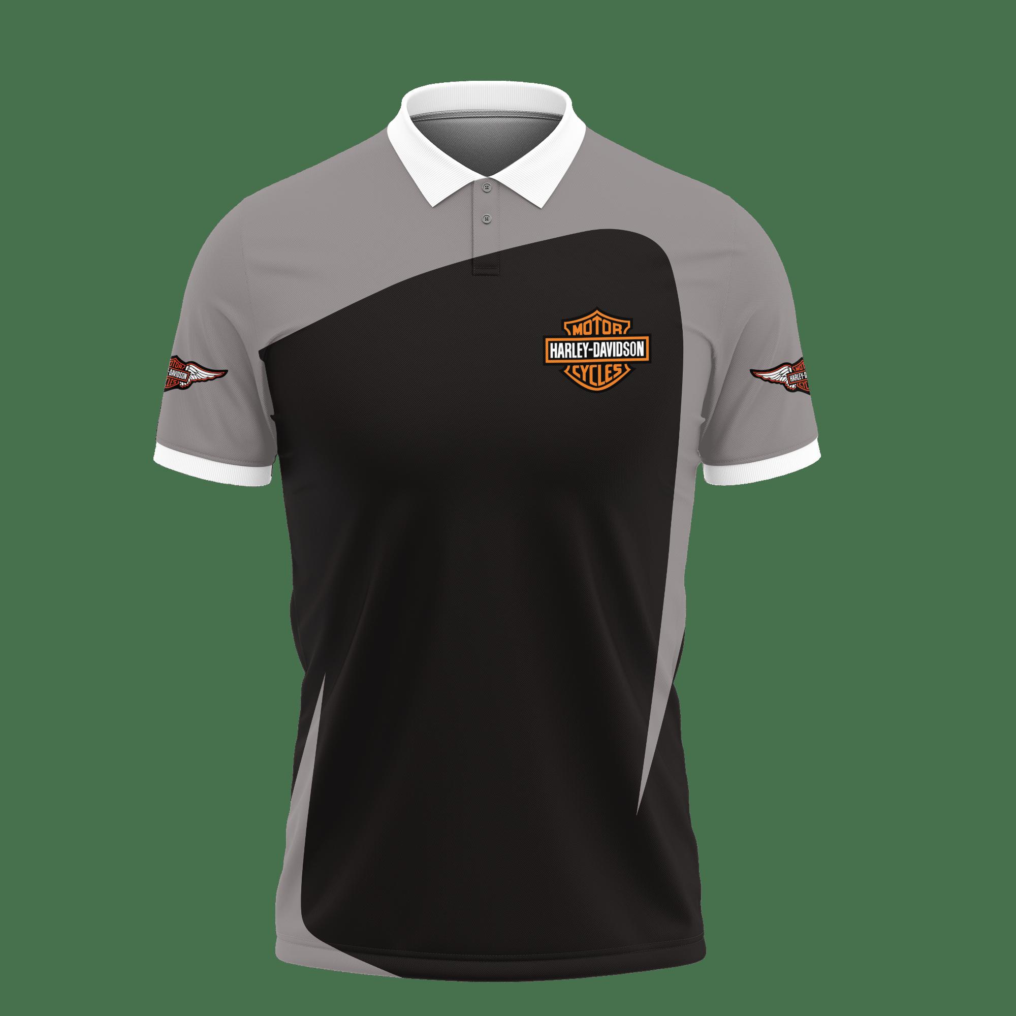 3D Printed Harley Davidson AN-NH Polo Shirt Ver 1 (Grey) - Image 2