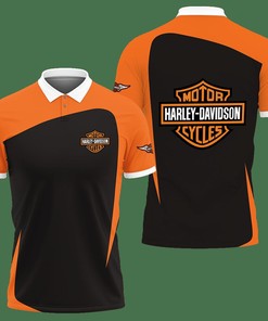 3D Printed Harley Davidson AN-NH Polo Shirt Ver 1 (Orange)