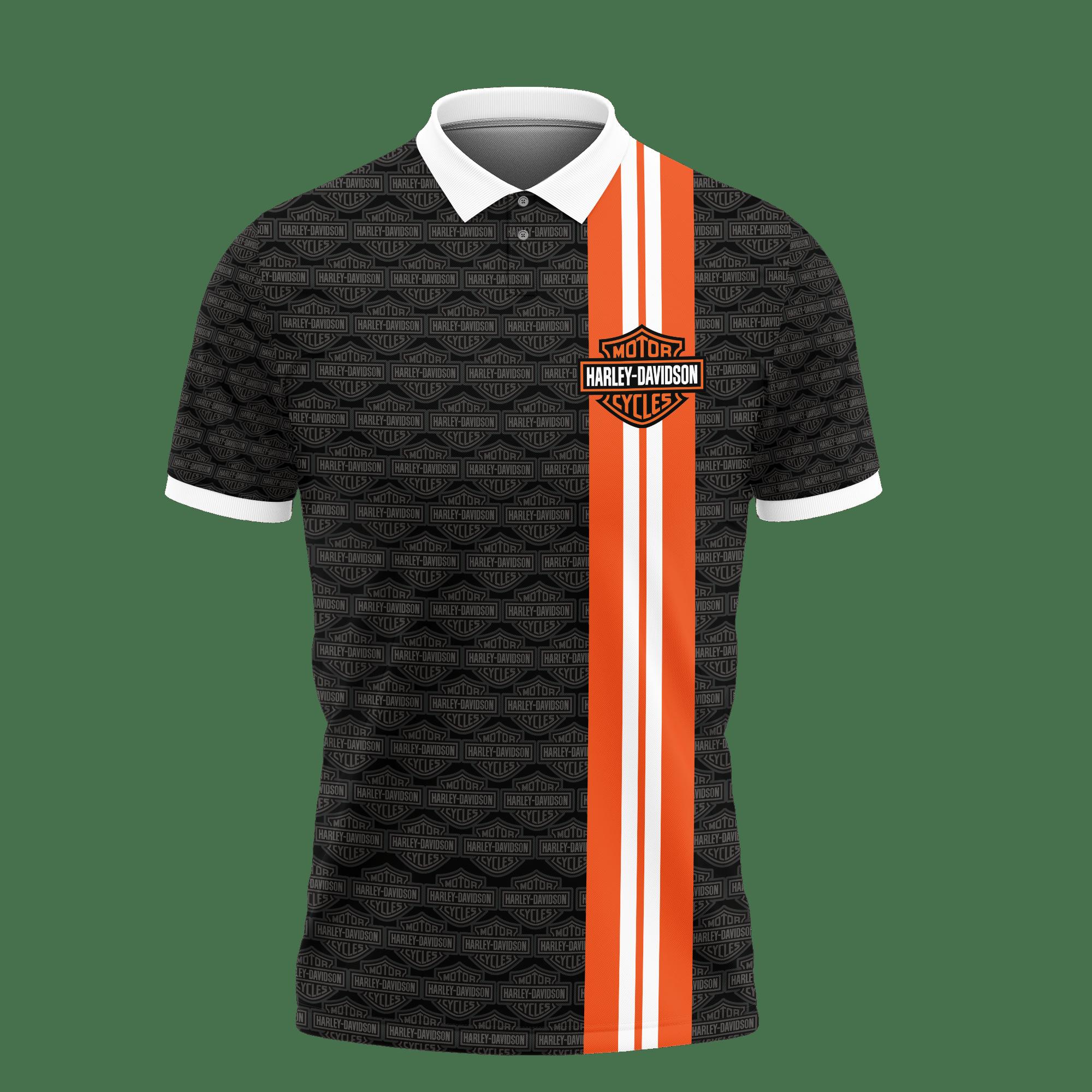 3D Printed Harley Davidson AN-NH Polo Shirt Ver 2 (Black) - Image 2