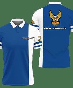 3D Printed Honda Gold Wing Nct-Va Polo Shirt Ver 1 (Blue)