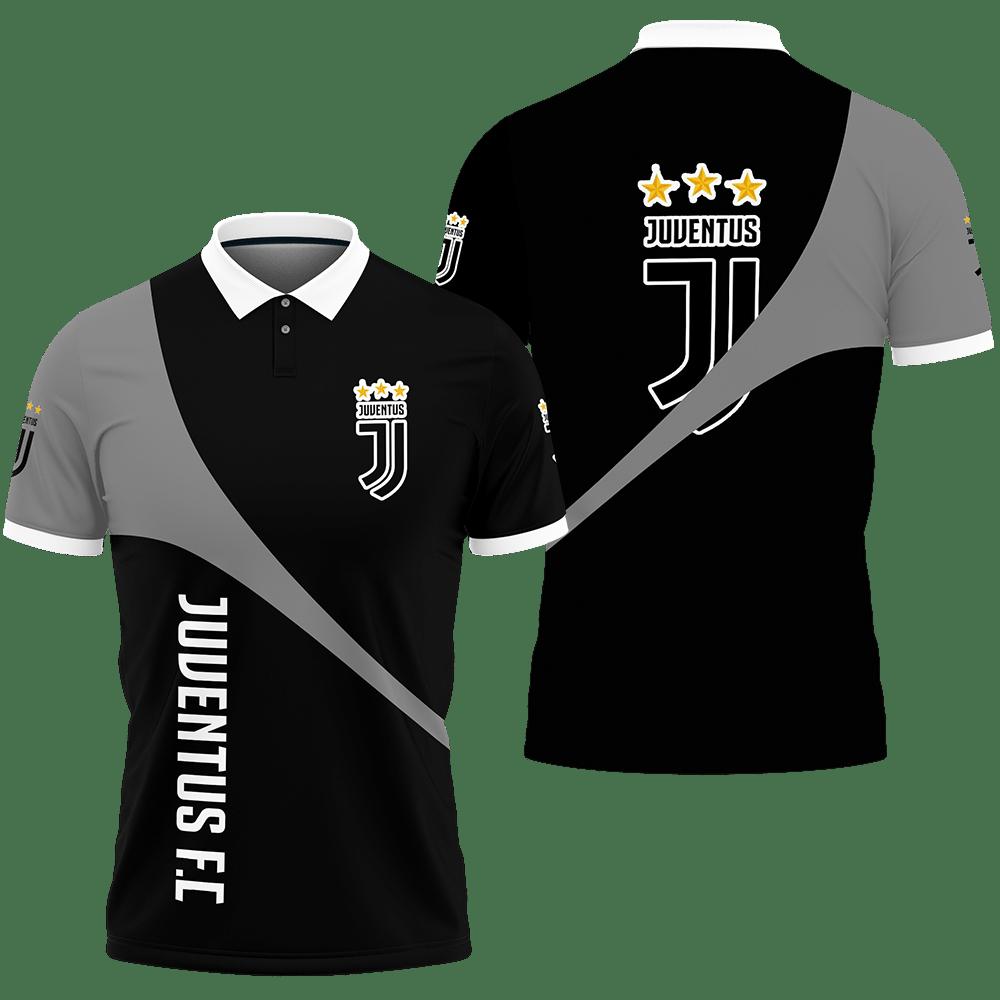 3D Printed Juventus Tnt-Ht Polo Shirt Ver 1 (Grey)