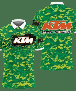 3D Printed Ktm Racing Nct-Ht Polo Shirt Ver 1 (Green)