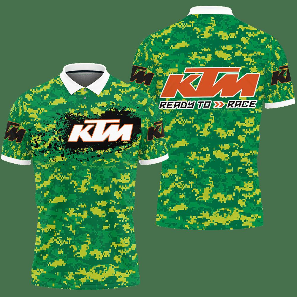3D Printed Ktm Racing Nct-Ht Polo Shirt Ver 1 (Green)