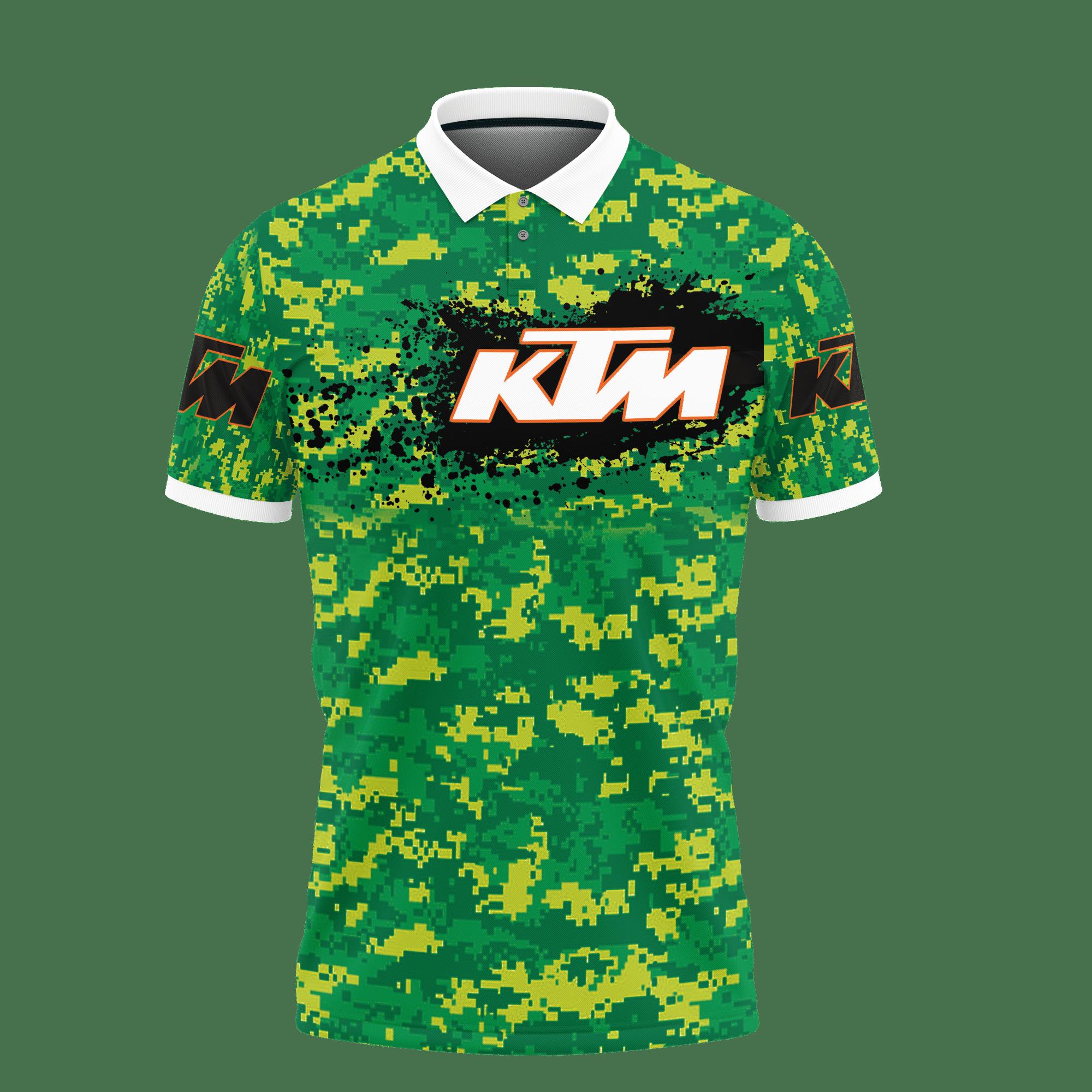 3D Printed Ktm Racing Nct-Ht Polo Shirt Ver 1 (Green) - Image 2