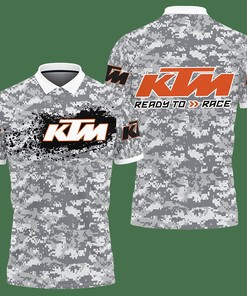 3D Printed Ktm Racing Nct-Ht Polo Shirt Ver 1 (Grey)