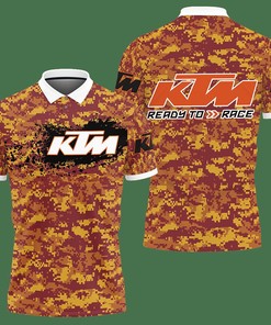 3D Printed Ktm Racing Nct-Ht Polo Shirt Ver 1 (Orange)