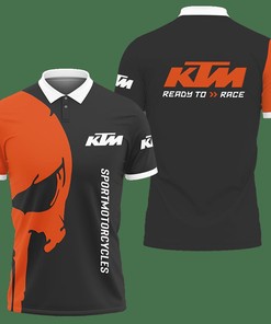 3D Printed Ktm Racing Nct-Va Polo Shirt Ver 2 (Grey)
