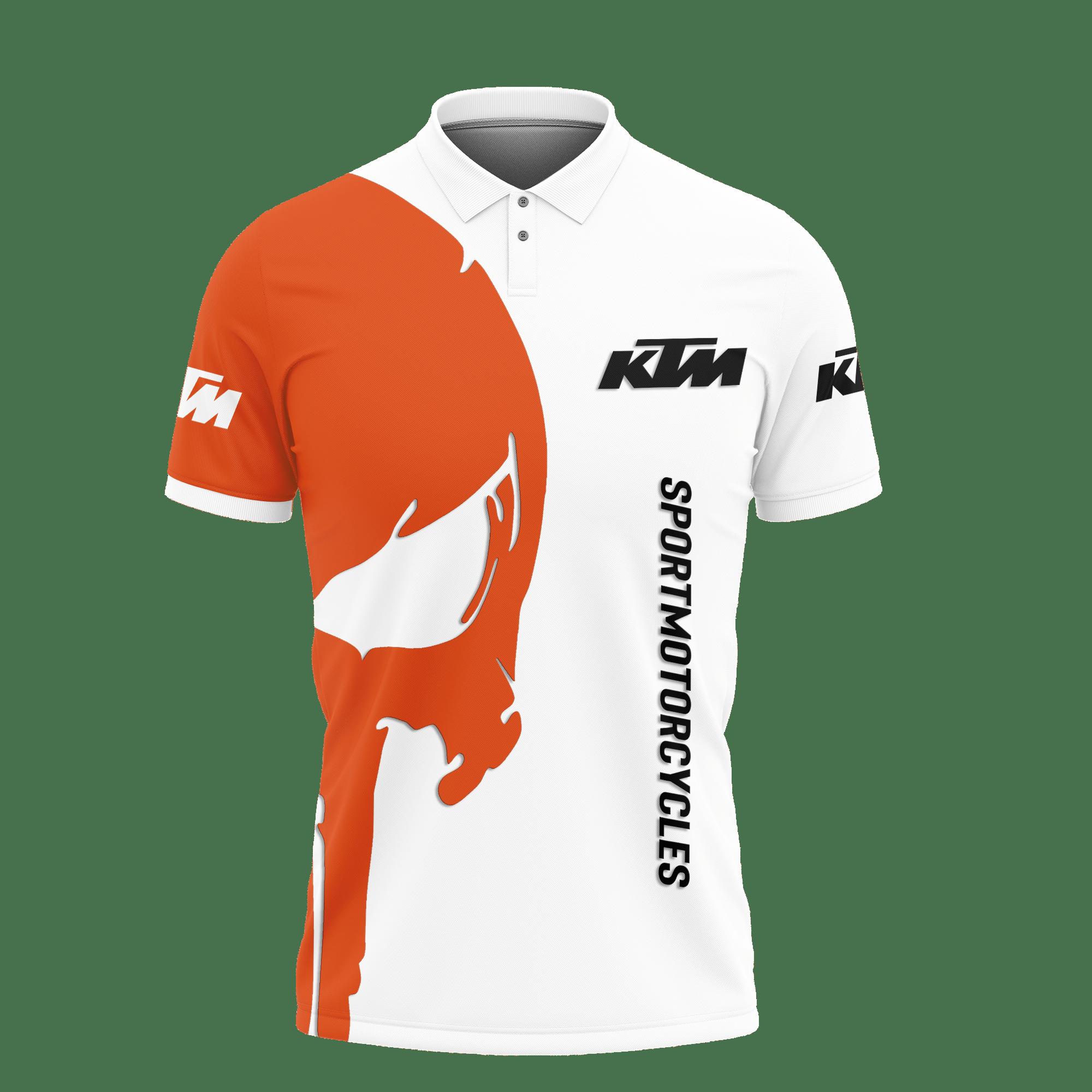 3D Printed Ktm Racing Nct-Va Polo Shirt Ver 2 (Orange) - Image 2