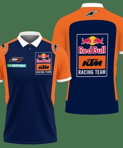 3D Printed Ktm Racing Nth-Nh Polo Shirt Ver 1 (Blue)