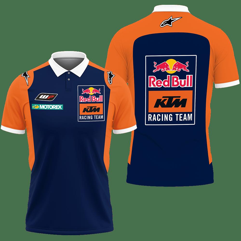 3D Printed Ktm Racing Nth-Nh Polo Shirt Ver 1 (Blue)