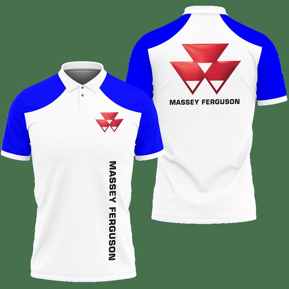 3D Printed Massey Ferguson Nct-Hl Polo Shirt Ver 3 (Blue)