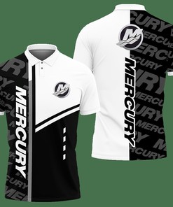 3D Printed Mercury Marine BDA-HT Polo Shirt Ver 1 (Black)