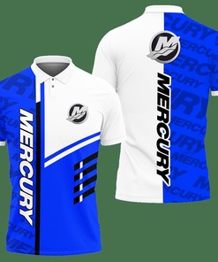 3D Printed Mercury Marine BDA-HT Polo Shirt Ver 1 (Blue)