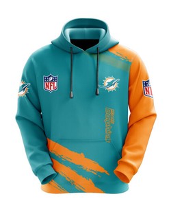 3D Printed Miami Dolphins NFL Zip-Up Hoodie - Gift