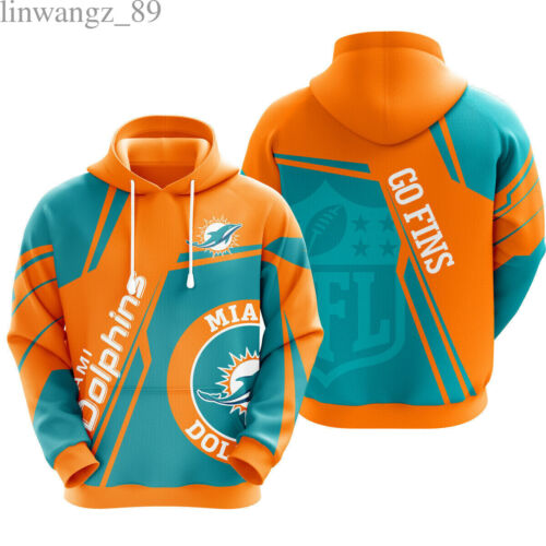 3D Printed Miami Dolphins Zip-Up Hoodie - Gift for Fans - Image 2