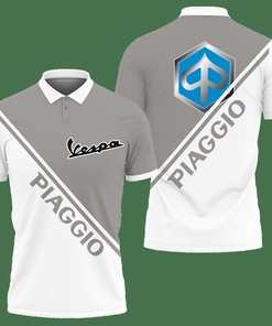 3D Printed Piaggio Vespa Nct-Ht Polo Shirt Ver 2 (Grey)