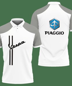 3D Printed Piaggio Vespa Nct-Va Polo Shirt Ver 1 (Grey)