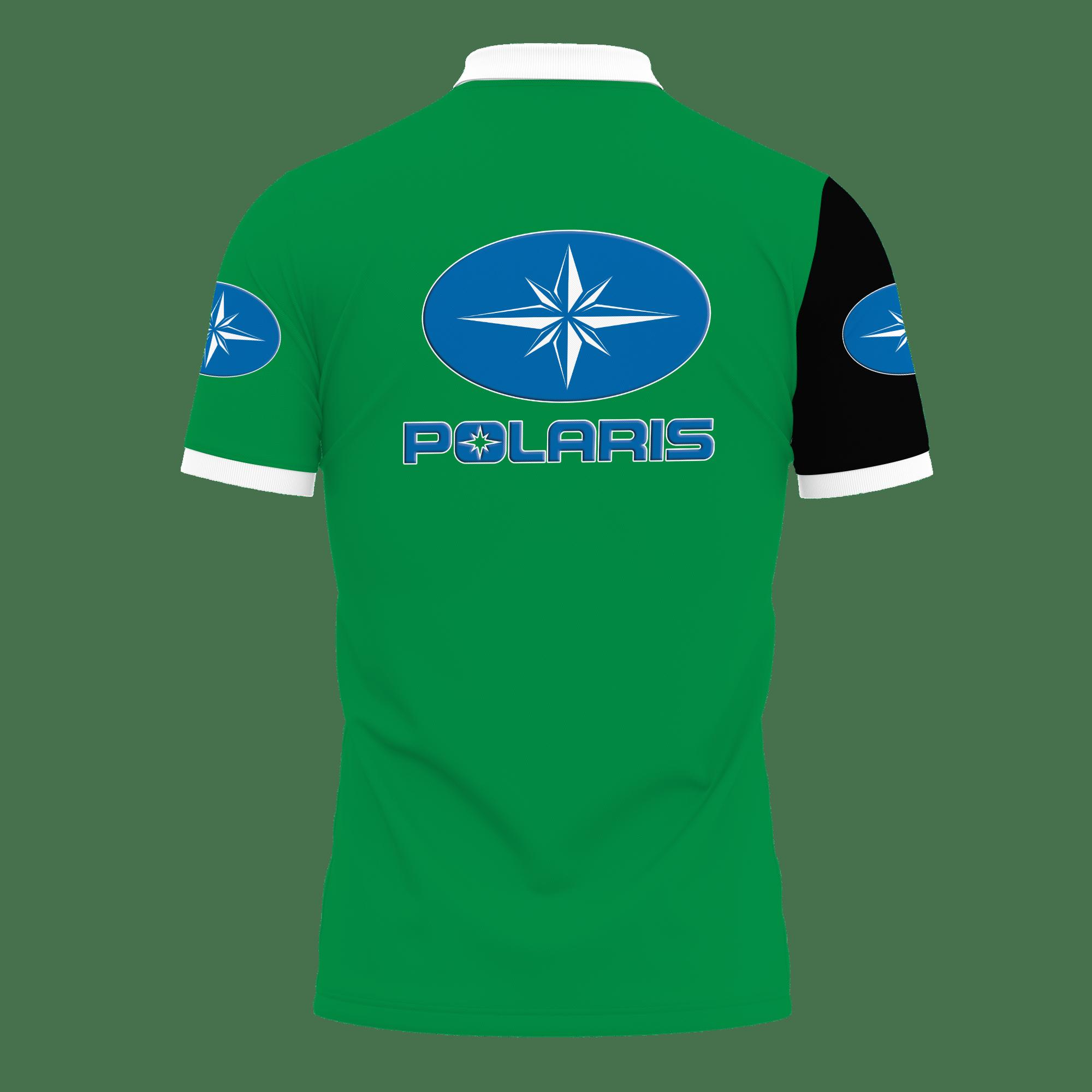 Green 3D Cubes Printed Performance Polo