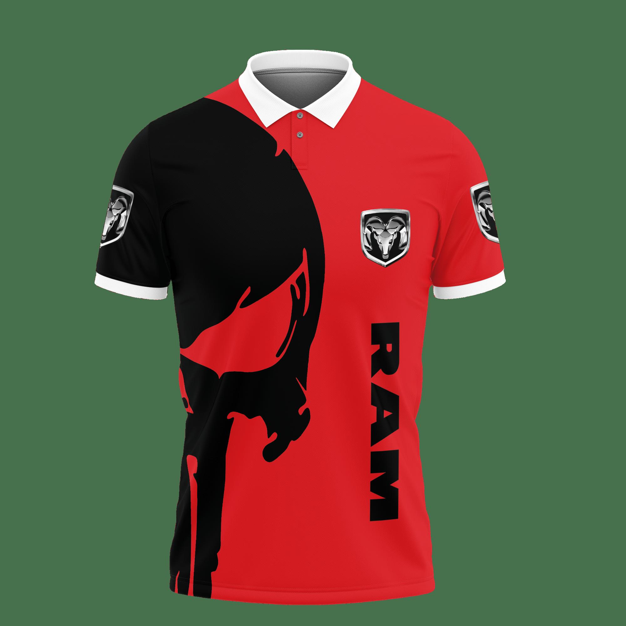 3D Printed Ram Trucks Nct-Lt Polo Shirt Ver 2 (Red) - Image 2