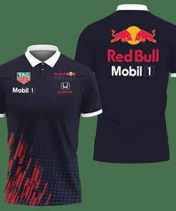 3D Printed Red Bull Racing Nth-Va Polo Shirt Ver 1 (Dark Blue)