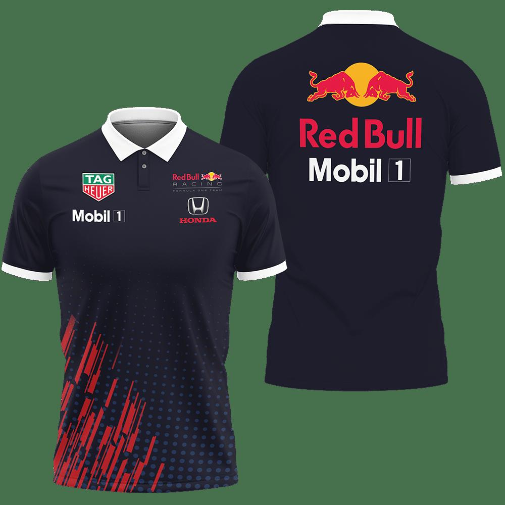 3D Printed Red Bull Racing Nth-Va Polo Shirt Ver 1 (Dark Blue)
