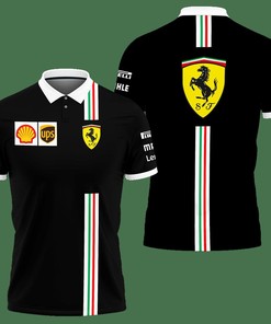 3D Printed Scuderia Ferari F1 Nth-Ht Polo Shirt Ver 1 (Black)