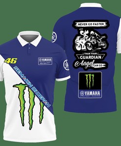 3D Printed Yamaha Racing Vth-Nh Polo Shirt Ver 1 (Blue)