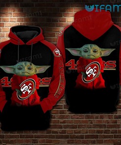 49ers Hoodie 3D Baby Yoda Holding Logo San Francisco 49ers Gift