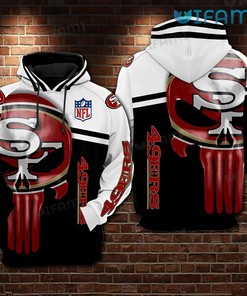 49ers Punisher Skull Hoodie 3D NFL San Francisco 49ers Gift