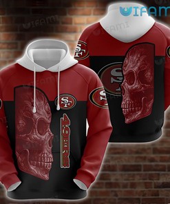 49ers Skull Hoodie 3D Calavera Skull San Francisco 49ers Gift