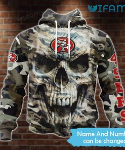 49ers Skull Hoodie 3D Camo Pattern Personalized San Francisco 49ers Gift