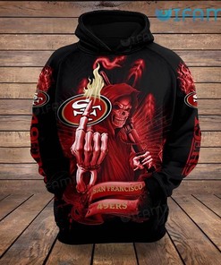49ers Skull Hoodie 3D Death Fire Logo San Francisco 49ers Gift