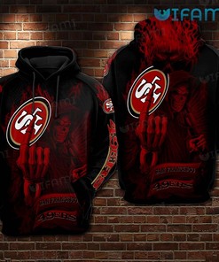 49ers Skull Hoodie 3D Death Playing Logo San Francisco 49ers Gift
