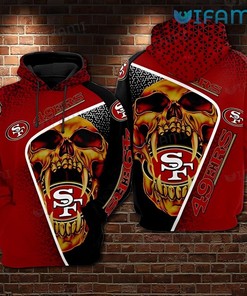 49ers Skull Hoodie 3D Holding Logo San Francisco 49ers Gift