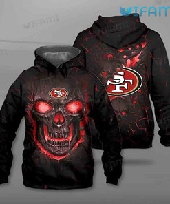 49ers Skull Hoodie 3D Logo San Francisco 49ers Gift
