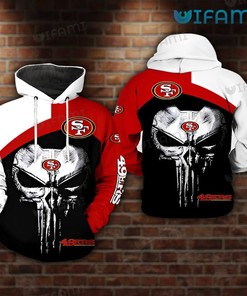 49ers Skull Hoodie 3D Punisher Skull Logo San Francisco 49ers Gift