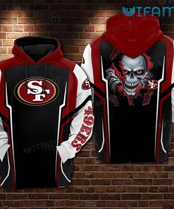 49ers Skull Hoodie 3D Tearing Out Back San Francisco 49ers Gift