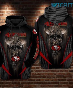 49ers Skull Hoodie 3D Warrior Skull San Francisco 49ers Gift
