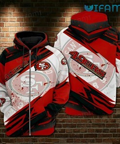 49ers Zip Up Hoodie 3D Paint Splash San Francisco 49ers Gift