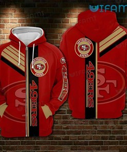 49ers Zipper Hoodie 3D Red Brown San Francisco 49ers Gift
