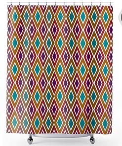 7 Diamonds Mid Century Modern Shower Curtain, Mcm, Modernist, Bathroom Decor, Century Modern