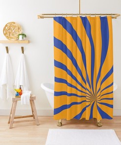 70s Pattern Shower Curtain, Boho Psychedelic, Trippy Shower Curtain, Eco-Friendly, Waterproof, Abstract Decor