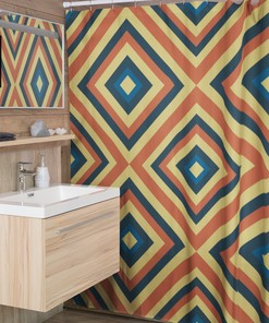 70's Retro Shower Curtain - Groovy Retro Bathroom Decor